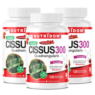 Nutridom Cissus Quadrangularis, 150 mg, 2.5% Ketosteroids, 120 Veggie Capsules - 3 PACK