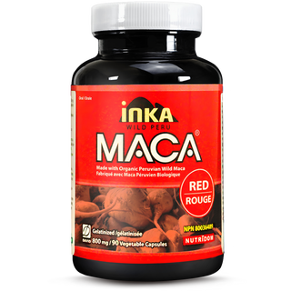 Inka Maca Red, 800 mg, Organic, Gelatinized, 90 Veggie Capsules