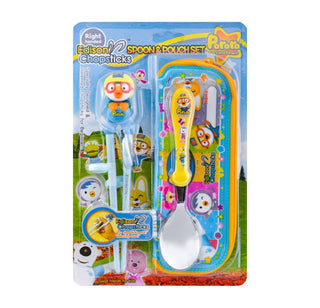 Edison Pororo Training Chopsticks & Spoon Set With Case (Right Handed)