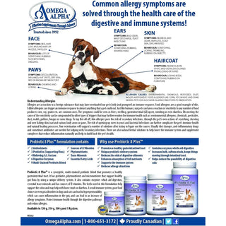 Omega Alpha - Probiotic 8 Plus for Dog and Cat, 310g - Dog Probiotics Digestive Enzymes with Probiotics and Prebiotics, Antioxidant, Trace Minerals, Essential Fatty Acids and Support Immune System