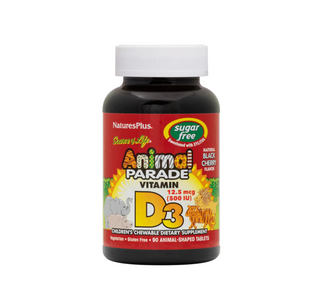 Nature's Plus Animal Parade® Sugar-Free Vitamin D3 500 IU  90Tablets (Children)