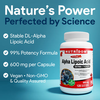 Nutridom Alpha Lipoic Acid 600mg 120 Vegetable Capsules