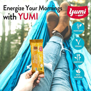 Yumi Caffeinated Protein Energy Bars,Salted Caramel, 100mg Caffeine, 10g Pea Protein, Low Sugar, Dairy Free, Egg Free, Soy Free, Boost Brain Focus, Clarity, Sustained Energy