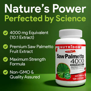 Nutridom Saw Palmetto, 4000 mg, 120 Vegetable Capsules (Maximum Strength)