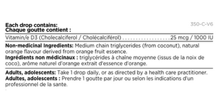 Platinum Naturals Vitamin D3 Drops 1000 IU 15ml Orange Flavour
