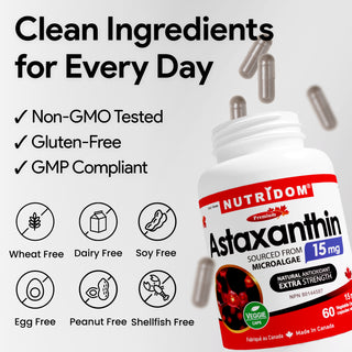 Nutridom Astaxanthin, 15mg, 60 Vegetable Capsules