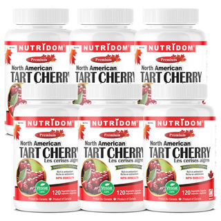 Nutridom Tart Cherry, Montmorency Whole Fruit Extract, 500 mg, 120 Veggie Capsules - 6 PACK