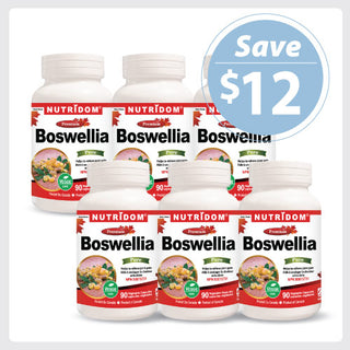 Nutridom Boswellia Serrata, 40% Boswellic Acids, 90 Veggie Capsules - 6 PACK