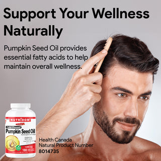 Nutridom Pumpkin Seed Oil, 1000mg, 180 Veggie Softgels (Cold-Pressed)