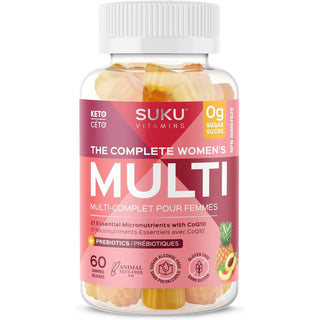 Suku Vitamins - The Complete Women&#39;s Multivitamins, Enriched with Vitamin K2, Vitamin A and More, Easy to Chew Sugar-and-Gluten-Free Gummy Vitamins, Non-GMO, 60 Counts