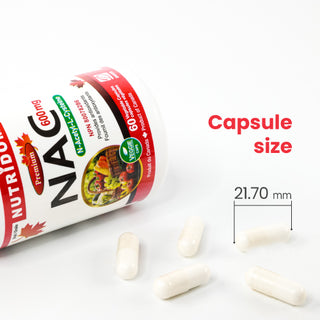 Nutridom NAC, N-Acetyl-L-Cysteine, 600 mg, 120 Veggie Capsules - 3 PACK