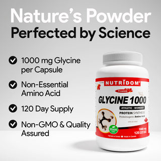 Nutridom Glycine 1000, 1000mg, 120 Vegetable Capsules (Protein Synthesis Support)