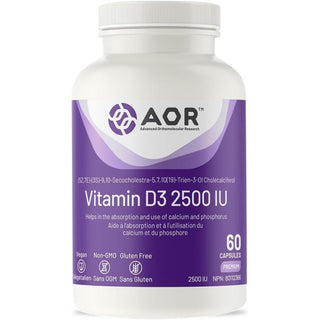 AOR Vitamin D3 2500 IU 60 Capsules