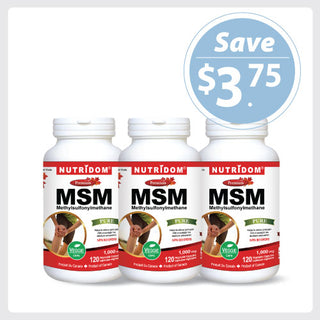 Nutridom MSM 1000mg 120 Vcaps - 3 PACK