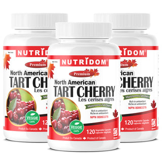 Nutridom Tart Cherry, Montmorency Whole Fruit Extract, 500 mg, 120 Veggie Capsules - 3 PACK