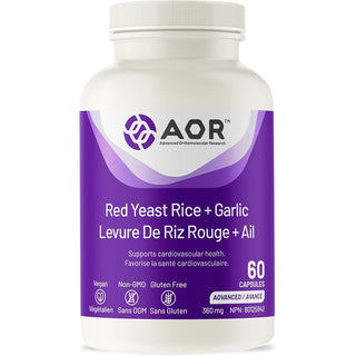 AOR Red Yeast Rice + Garlic 360mg 60 Capsules