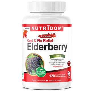 Nutridom Elderberry, 650 mg, Cold & Flu Relief, 120 Veggie Capsules