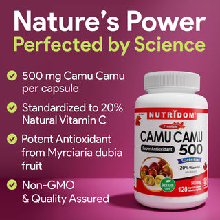 Nutridom CamuCamu500 500mg 120 Vegetable Capsules (Super Antioxidant)
