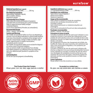 Nutridom DIM200 200mg 120 Vegetable Capsules (Diindolylmethane, Estrogen)