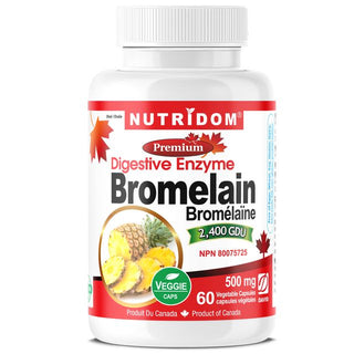 Nutridom Bromelain 2400 GDU, 500 mg, Digestive Enzyme, 60 Veggie Capsules