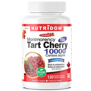 Nutridom Tart Cherry 10x, Montmorency Whole Fruit Extract Concentrate, 500 mg (10,000 mg QCE), 120 Veggie Capsules