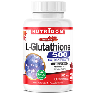 Nutridom L-Glutathione 500mg Extra Strength, Fermented, 60 Veggie Capsules