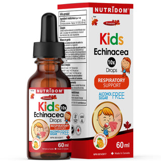 Nutridom Kids Echinacea 10x Drop 60ml (Respiratory Support, Alcohol & Sugar Free, *Natural Orange Flavour)