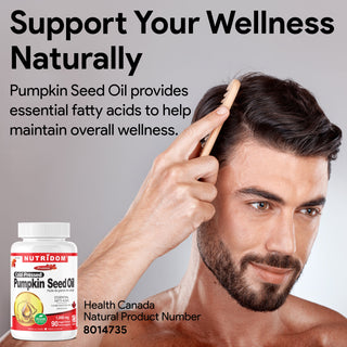 Nutridom Pumpkin Seed Oil 1000mg 90 Veggie Softgels (Cold-Pressed)