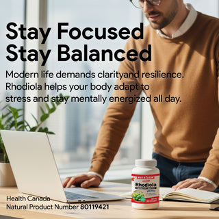 Nutridom Rhodiola 200mg 60 Vegetable Capsules (Cognitive Health, Stress Relief)