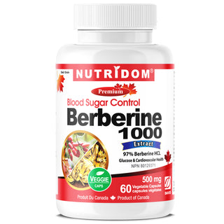 Nutridom Berberine 1000, 500mg, 97% Berberine HCL, 60 Veggie Capsules