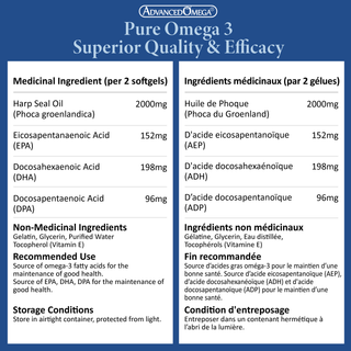 뉴펀들랜드 하프물범 오일, 오메가-3, 1,000mg, DPA, DHA, EPA, 소프트젤 300정 