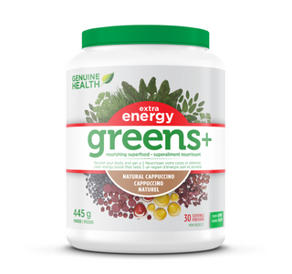 제뉴인 헬스 Greens + 엑스트라 에너지 카푸치노 파우더 445g