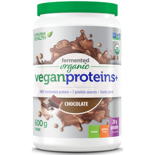 Genuine Health Fermented Organic Vegan Proteins + Chocolate 600g