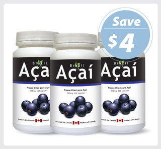 Brazil Acai 500mg 120 Vcaps - 3 PACK