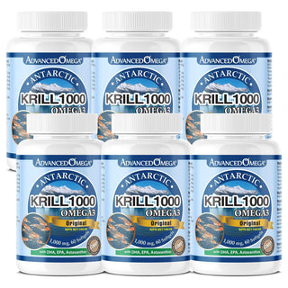 Advanced Omega, Antarctic Krill Oil 1,000 mg with DHA, EPA and Astaxanthin, 60 Softgels - 6 PACK - CAFORIA.CA