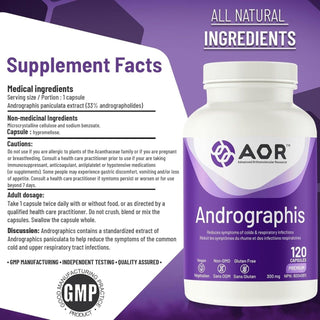 AOR Andrographis 300mg 120 Capsules - CAFORIA.CA