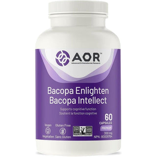 AOR Bacopa Enlighten 300mg 60 Capsules - CAFORIA.CA