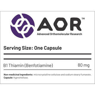 AOR Benfotiamine 80mg 120 Capsules - CAFORIA.CA