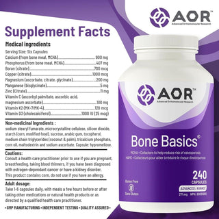 AOR Bone Basics 271mg 240 Capsules - CAFORIA.CA