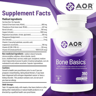 AOR Bone Basics 271mg 360 Capsules - CAFORIA.CA