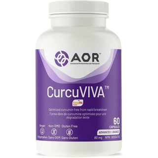 AOR CurcuVIVA (Curcumin) 80mg 60 Capsules - CAFORIA.CA