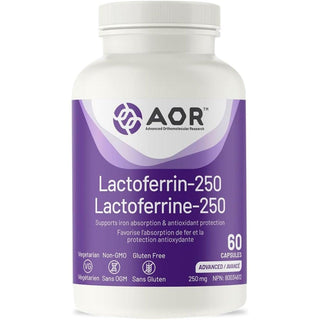 AOR Lactoferrin - 250 250mg 60 Capsules - CAFORIA.CA