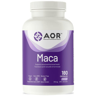 AOR Maca 375mg 180 Vcaps - CAFORIA.CA