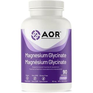 AOR Magnesium Glycinate 90mg 90 Capsules - CAFORIA.CA