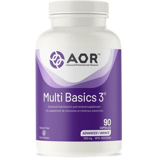 AOR Multi Basics 3 309mg 90 Capsules (Multivitamin) - CAFORIA.CA