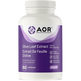 AOR Olive Leaf Extract 400mg 60 Capsules - CAFORIA.CA