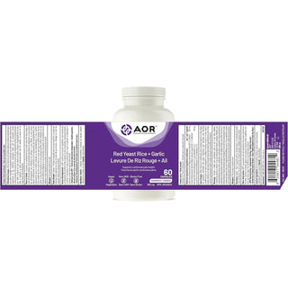 AOR Red Yeast Rice + Garlic 360mg 60 Capsules - CAFORIA.CA