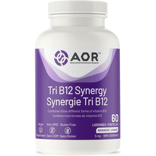 AOR Tri B12 Synergy 5mg 60 Lozenges - CAFORIA.CA