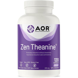 AOR Zen Theanine 225mg 120 Capsules - CAFORIA.CA