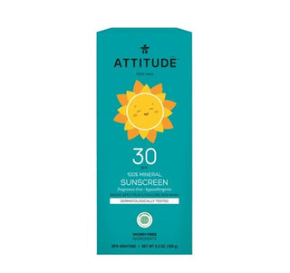 Attitude SPF30 Baby & Kids Moisturizer Mineral Sunscreen - Fragrance Free 150g - CAFORIA.CA